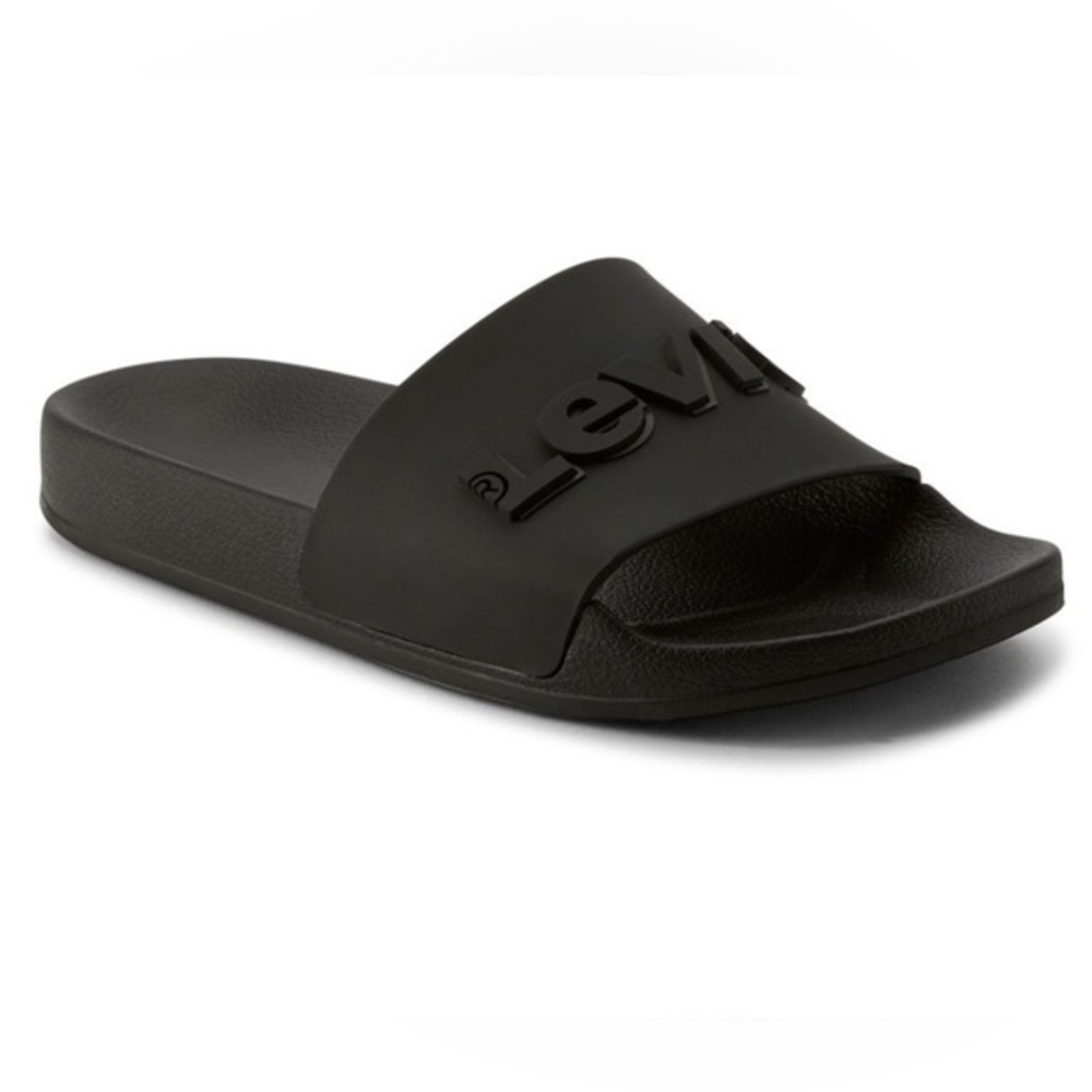 Levi's Men's 3D Logo Slides Sandals Pool Surf Sport Flip Flops Black Size 13